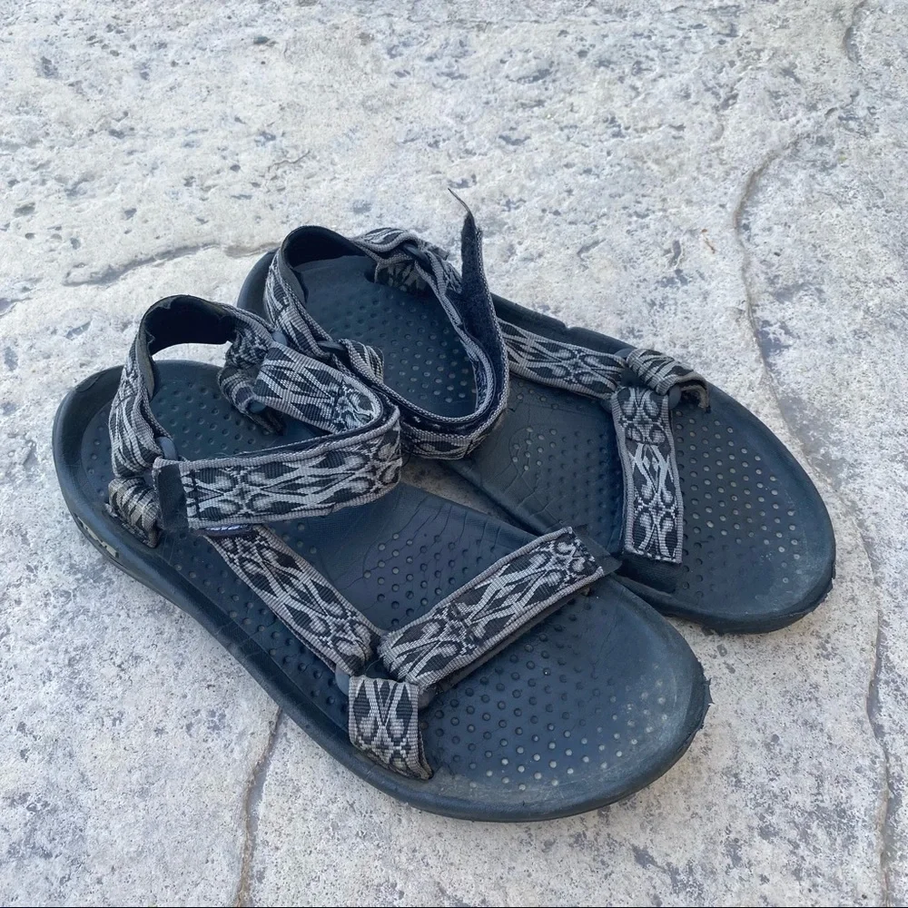 Teva Hurricane 6502 Mens Hiking Sport Water Sandals Shoes Size 9 Black Gray